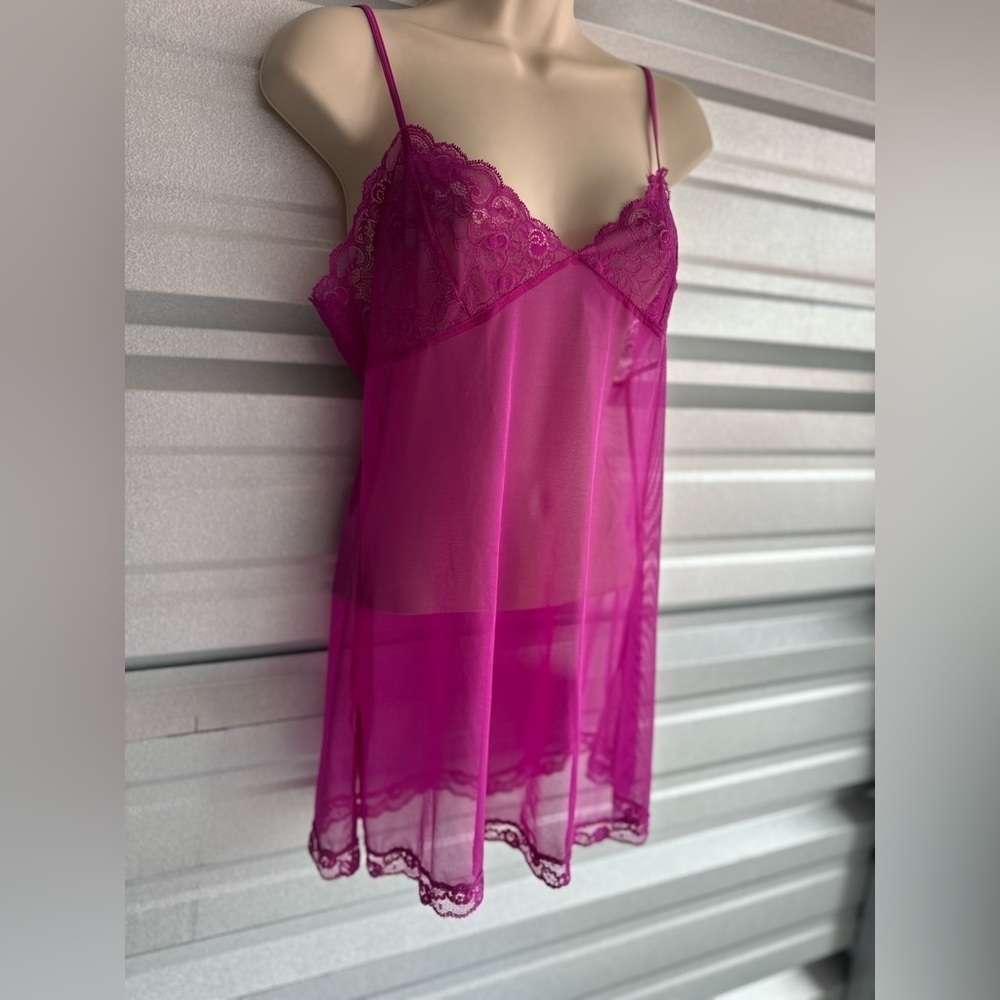 Victoria’s Secret Vintage Lace Pink Floral Lingerie Slip Top Size Medium - Picture 3 of 10